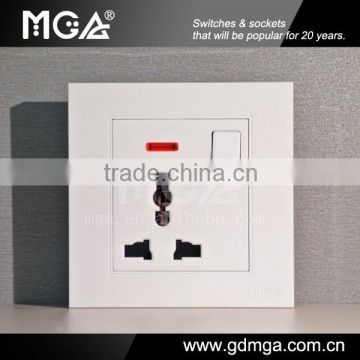 16A universal wall socket with Neon / multiple socket / universal electric socket