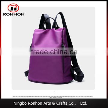 black casual school bag fashion waterproof nylon backpack