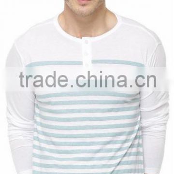 T-shirt men long sleeves with bouton on the neck