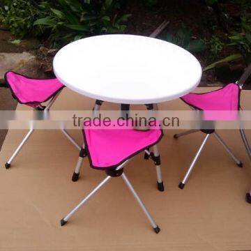 Plastic round outdoor table and chair