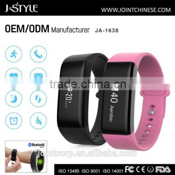 OEM/ODM customized bluetooth wristband with heart rate monitor China health fitness tracker