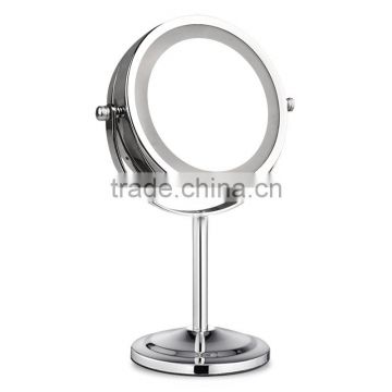 Double-sided desktop battery-operated makeup mirror with led light led cosmetic mirror