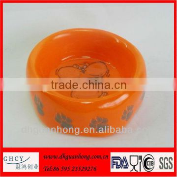 Ceramic Orange Pet Dog Bowl
