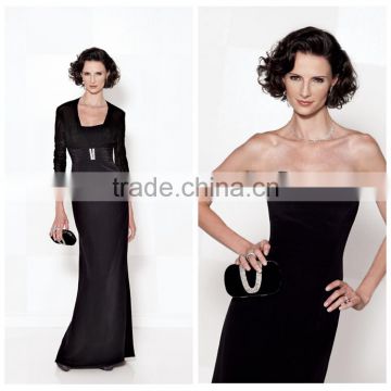2015 new design ladies best long black office evening dress