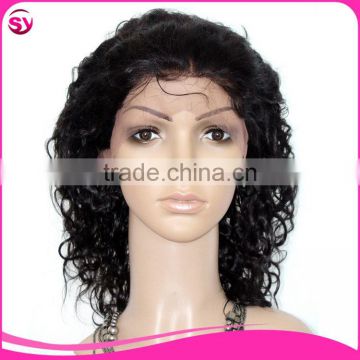 High quality body wave natural black Brazilian Human hair lace front wig