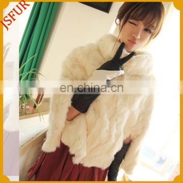 Genuine Luxury Rabbit Fur Warm Cape Coats Women
