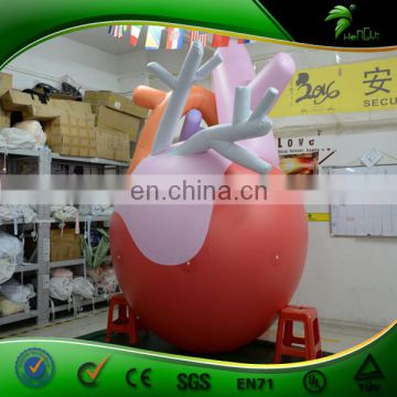 Promotional large inflatable heart replica,giant lifelike inflatable human heart model for sale
