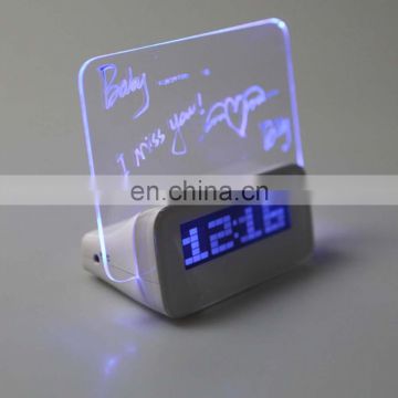 LED Luminous Digital Memo Board Alarm Clock With Calendar Function