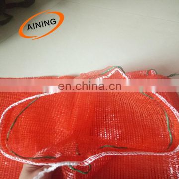Packing vegetables mesh bags with drawstring, made in China