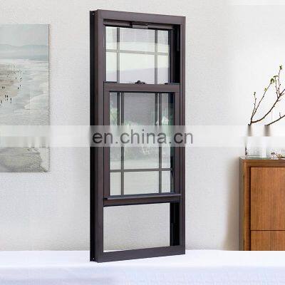 2021 New Design America Style Vertical Sliding Aluminum Thermal Break Single and Double Hung Windows