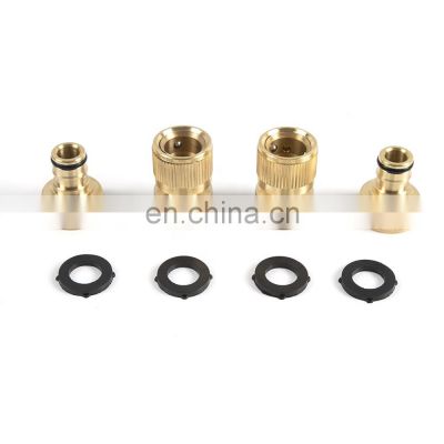 Hot quality no-leak easy connect fittings 3/4 inch solid brass female and male garden hose quick connect