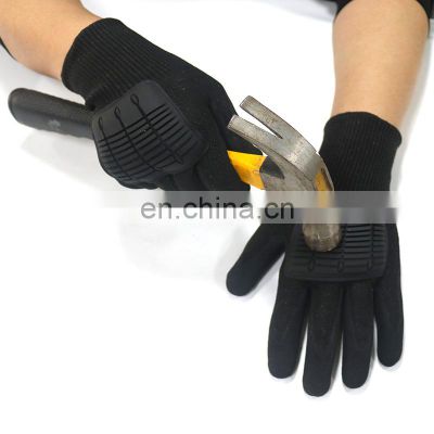 High quality cut resistant gloves linner sandy nitrile coated Guantes anti impact NPR working gloves