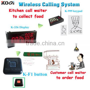 Restaurant Kitchen Equipment Waiter Calling Pager Systems K-336+K-999+K-F1