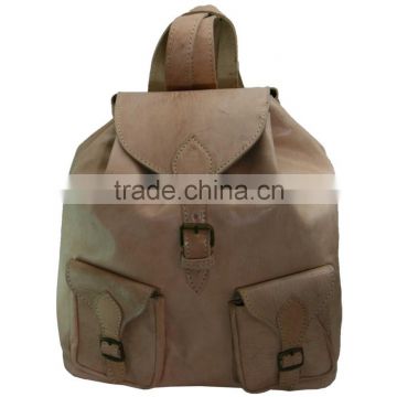 Handmade moroccan red leather backpack wholesaler XFZN01