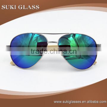 Promotional Gift Metal Sunglasses Wooden Large Aviator Sunglasses
