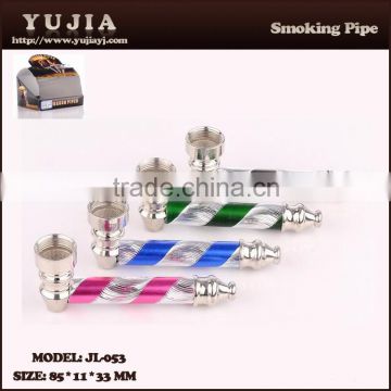 Guangzhou YuJia 2015 newly wholesale colorful fancy metal smoking pipes JL-053
