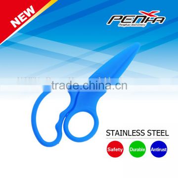 Stainless steel safety school student children plastic cutting scissor