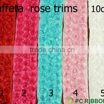 2015 best sale taffeta rose trims ribbon
