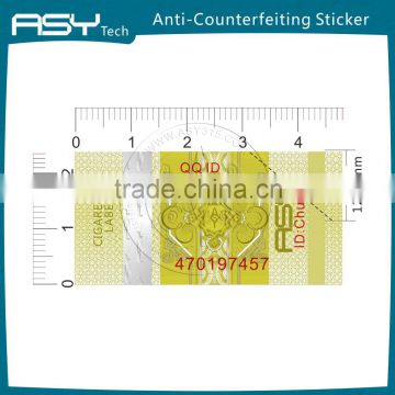 Security paper sticker with hot stamping hologram