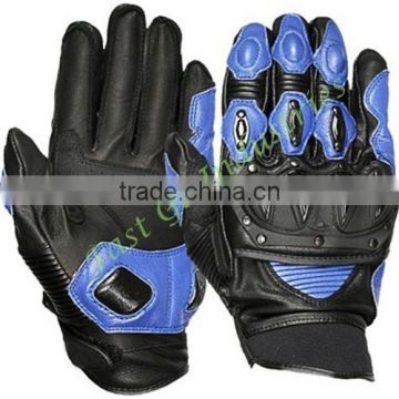Cowhide & Stingray Leather Motorbike Gloves With Corbon Fiber