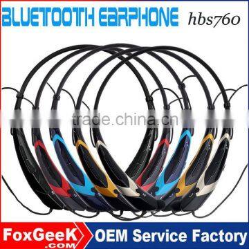 2015 New Bluetooth Headset HBS 760 Wireless portable Headphone Sport Bluetooth Earphone HBS760 for any bluetooth mobile phone