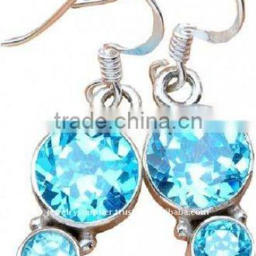 Mystical!! wholesale sterling silver jewelry Gold Hoop Earrings Round Stud Earrings Diamond Settings
