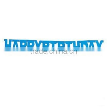 NEW YIWU Wholesale Hinged HAPPY BIRTHDAY Banner Blue 45"