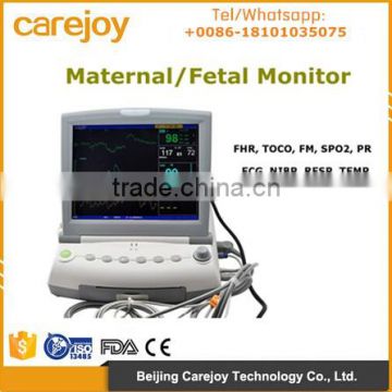 Multi parameter Maternal Monitor Fetal FHR TOCO FM SPO2 PR ECG NIBP RESP TEMP for mothers and infants single twins optional