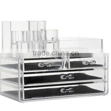 Hot sale Clear Makeup Organizer Storage case drawers Cosmetic Organizer Jewelry storage Acrylic cabinet Box