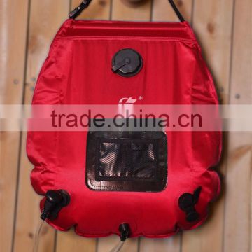 (C1021) 2015 new camping hanging solar shower bag 5Gallon in red