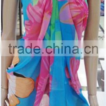 fashion customized print beach scarf, sarong, pareo LS Eplus