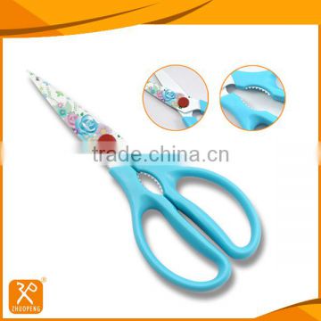 8-1/4'' High quality non-stick colorful pattern printing kitchen scissors