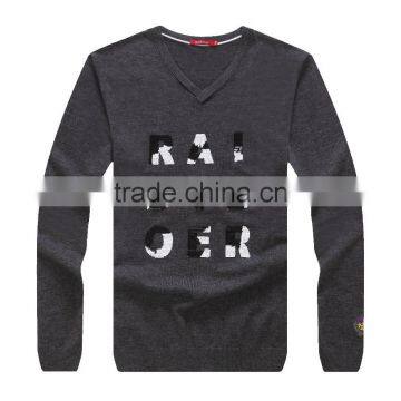 Raidy Boer high quality men printing crew neck wool design slim winter knit sweater