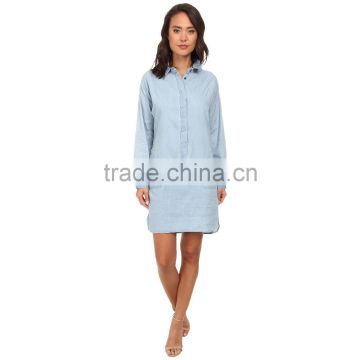 wholesale Long Sleeved denim dress patterns