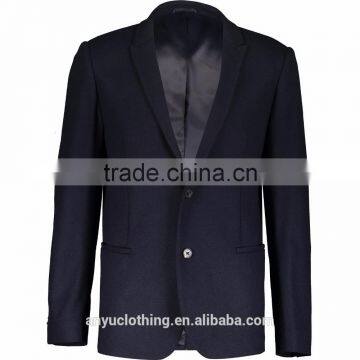 Latest Designer Classic Mens Navy Wool Blend Fitted Blazer Wholesale Price