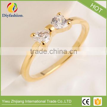 Wholesale Hot Gold Bowknot Ring Wedding Zircon Rings Women Jewelry