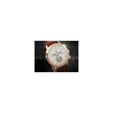 Arabic Numeral Months Tourbillon Automatic Watch , Mechanical Movement Watch