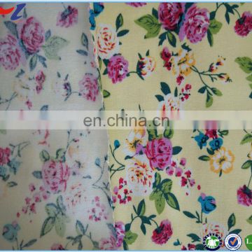 spandex flower printed bengaline fabric for fashion clothes