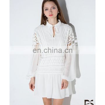 Wholesale shirt collar long sleeve mini sexy white plus size cocktail dress for fat women
