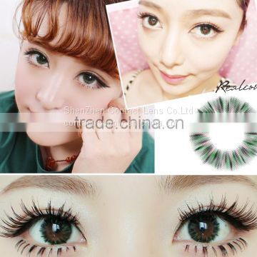 Realcon factory price direct beautiful eyes lens soft cosmetic UV glow color contact lenses