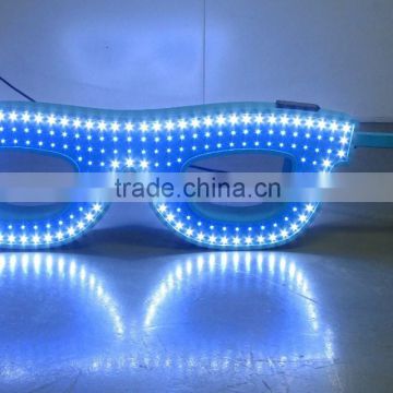 2015 new blue advetising lighting products, optical frames, neon glasses lights