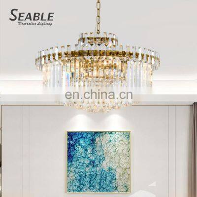 Luxury Style Indoor Decoration Lighting Home Cafe Metal Crystal Ceiling Pendant Lamp