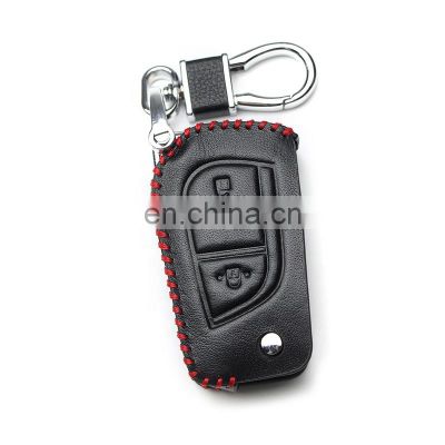 Wholesale Prices Durable Fob Genuine Leather Car Key Cover for Toyota Corolla Camry Crown Reitz RAV4 Highlander 2017