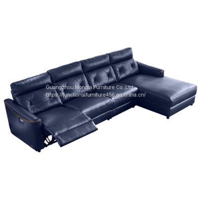 Italian-Style Sofa Cinema Living Room Minimalist Combination First Layer Cowhide Corner Sofa