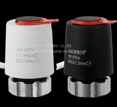Water heating electric actuator, normally closed valve