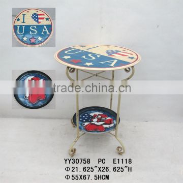 wholesale factory metal coffee table with tray for coffee shop and bar