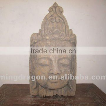 chinese antique furniture wood buddha head