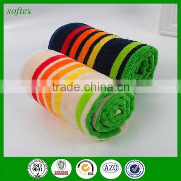 32s2 cotton Super absorbent jacquard stripe brush colorful face towel