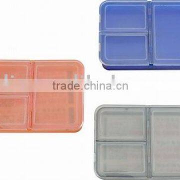 transparent color pp plastic pill box with 3 cabins