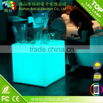 batter operated plastic 16 color change light up led cube chair